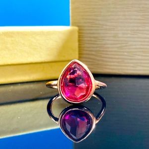 18K Rose Gold Filled Raspberry Quartz Ring